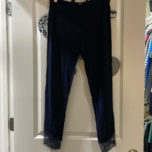 Victoria’s Secret pajama pants with lace detail on ankles